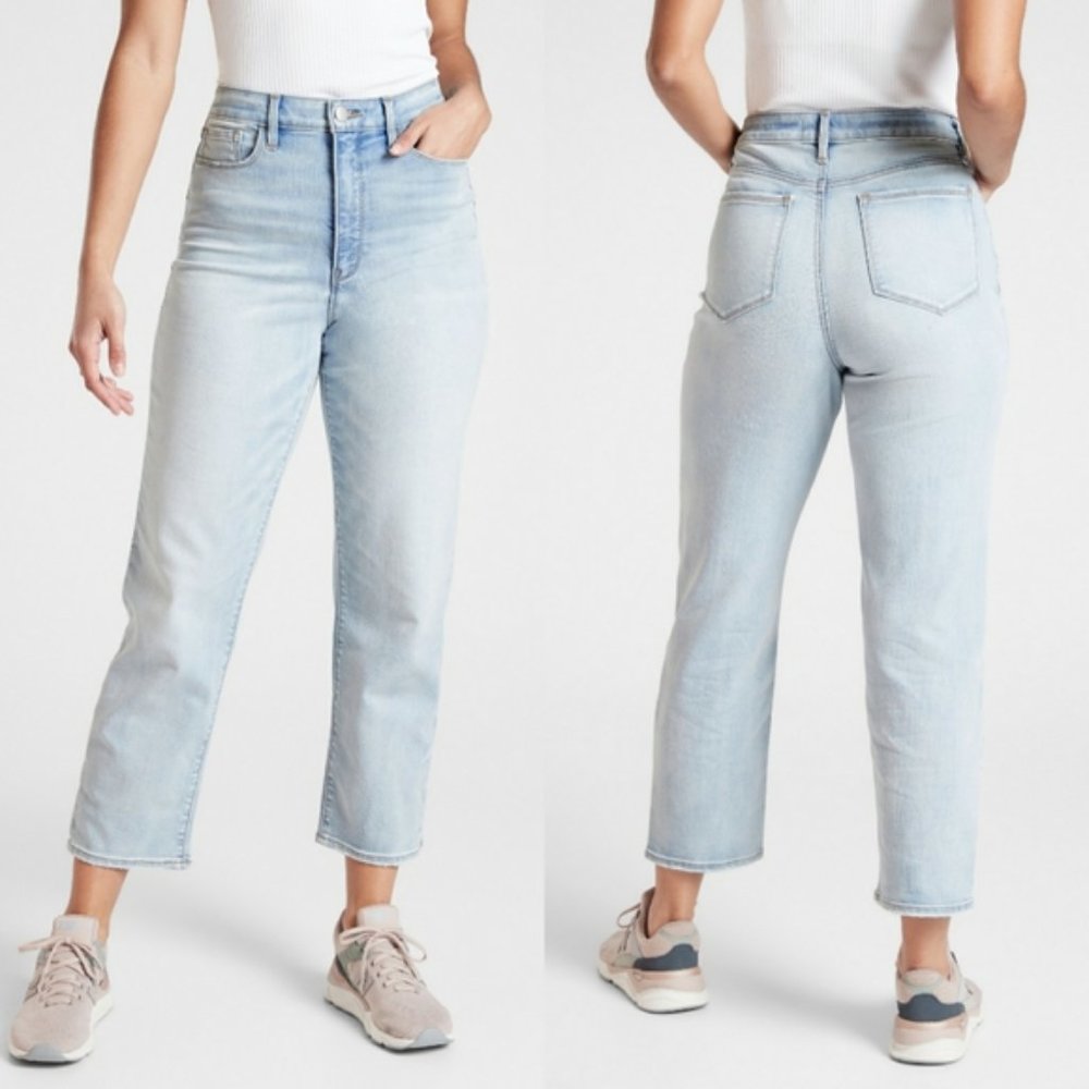 Athleta Sculptek Straight Leg Ankle Jean Light Wash Blue Women’s Size 0